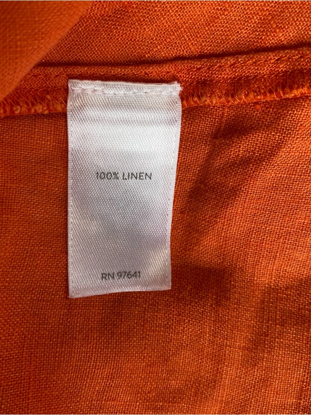 J Jill 100% Linen Button Midi Shirt Dress Womens Size L Orange Beachy Summer - Picture 4 of 6